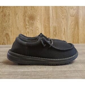Hey Dude Wally Youth Funk Mono Slip On Shoes Youth Size TD13 Black